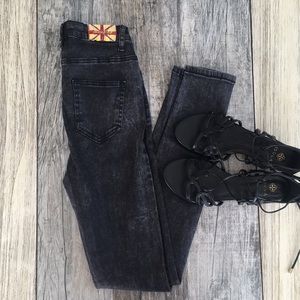 High Waisted Faded Black Jeans